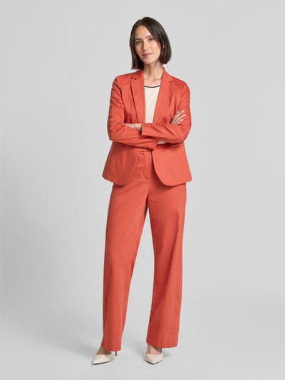 Jake*s Collection Straight leg stoffen broek met steekzakken Roestrood - 1