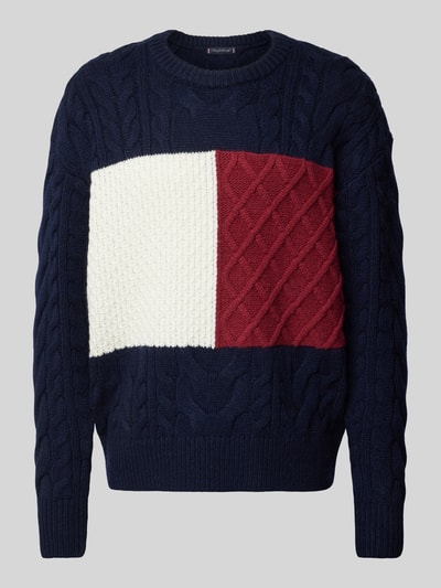 Tommy Hilfiger Strickpullover mit Strukturmuster Marine 1