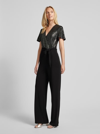 Christian Berg Cocktail Jumpsuit met strikceintuur Zwart - 1