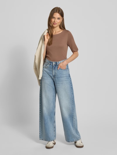 Christian Berg Woman T-Shirt mit Rundhalsausschnitt und 1/2-Arm Mittelbraun 1