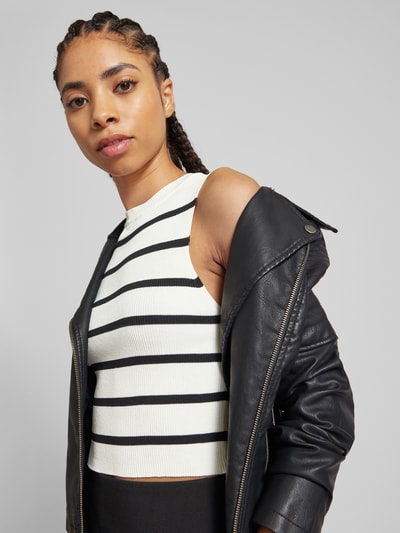 Only Crop Top mit Streifenmuster Modell 'MAJLI' Offwhite 3