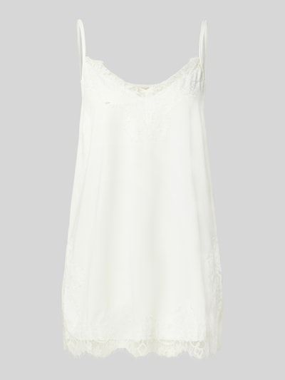 FREE/QUENT Top mit Spitzenbesatz Modell 'BICCO' Weiss 1