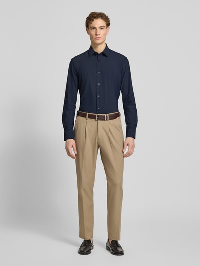 BOSS Regular Fit Businesshemd mit Kentkragen Modell 'JOE' Marine 1