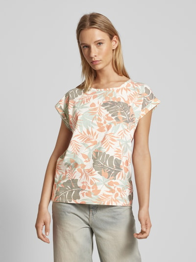 Soyaconcept T-shirt met bloemmotief, model 'Galina' Oranje - 4