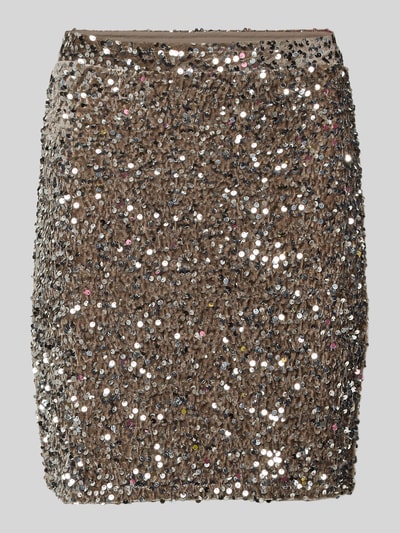 Pieces Nauwsluitende minirok met pailletten, model 'KAM' Antraciet - 2