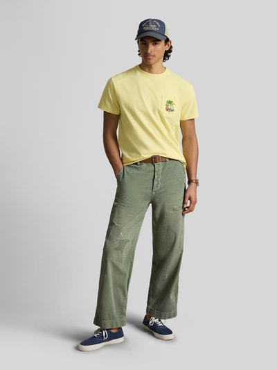Polo Ralph Lauren Regular Fit T-Shirt aus reiner Baumwolle mit Rückenprint Hellgelb 1