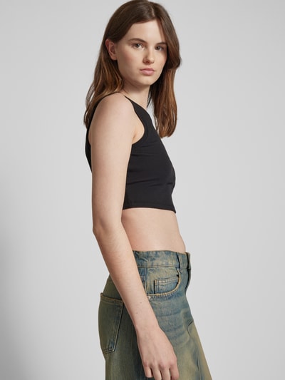 Only Crop Top mit Rundhalsausschnitt Modell 'VILMA' Black 3