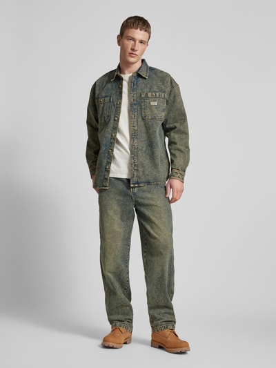 Dickies Relaxed fit jeansoverhemd met borstzakken, model 'HOUSTON' Jeansblauw - 1