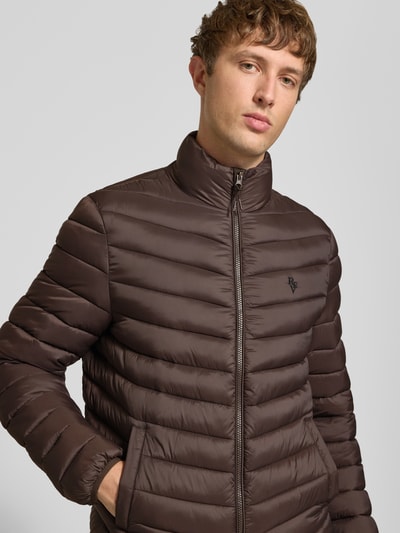 REVIEW Regular Fit Steppjacke mit Logo-Stickerei Dunkelbraun 3