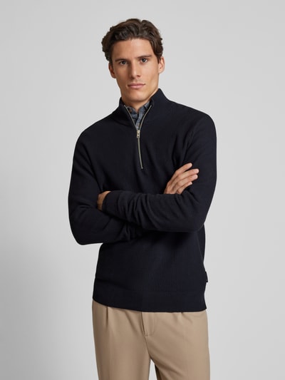 Casual Friday Gebreide pullover met schipperskraag, model 'Karl' Marineblauw - 4