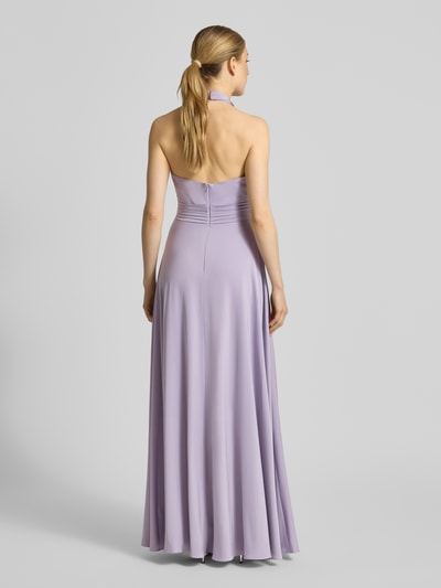 Laona Abendkleid aus Satin mit gelegten Falten Flieder 5