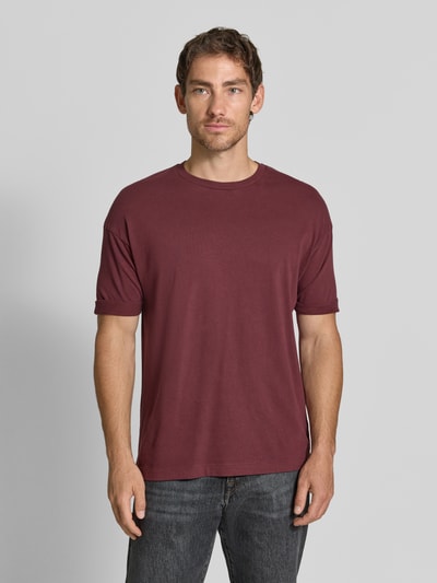 DRYKORN t-shirt o kroju regular fit z czystej bawełny model 'Thilo' Bordowy 4