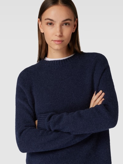 BOSS Gebreide pullover met ronde hals, model 'Febisan' Marineblauw - 3