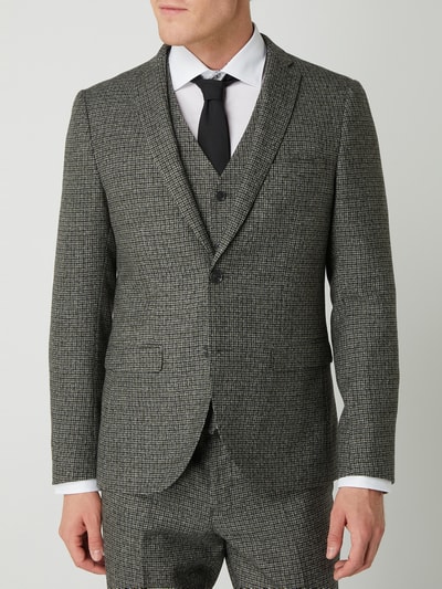 CG - Club of Gents Tailored fit 2-knoops colbert met geweven structuur, model 'Adkyn' Antraciet - 4