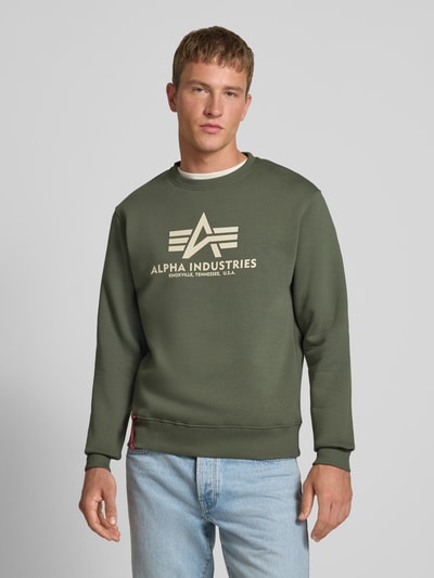 Alpha Industries Sweatshirt met labelprint Olijfgroen - 4