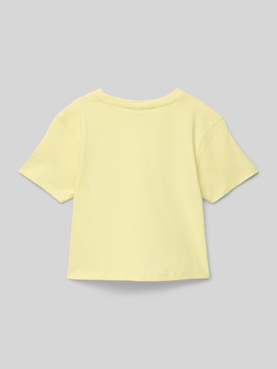 Garcia T-Shirt mit Label-Stitching Hellgelb 3