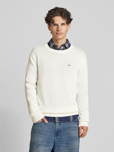 Tommy Jeans Strickpullover mit Logo-Stitching Offwhite 4