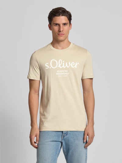 s.Oliver RED LABEL Regular Fit T-Shirt aus reiner Baumwolle Beige 4