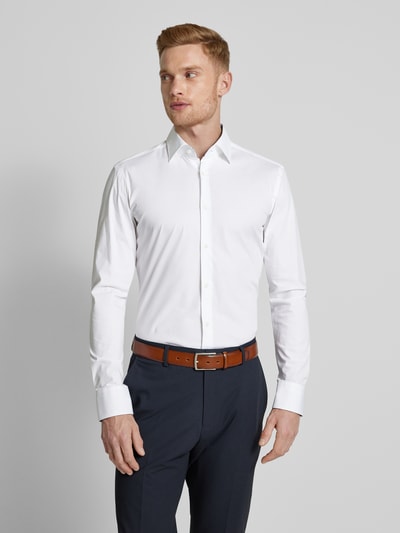 BOSS Slim Fit Business-Hemd mit Kentkragen Modell 'Hank' Weiss 4