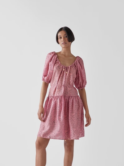 Hannah Artwear Seidenkleid mit floralem Muster Rosa 4