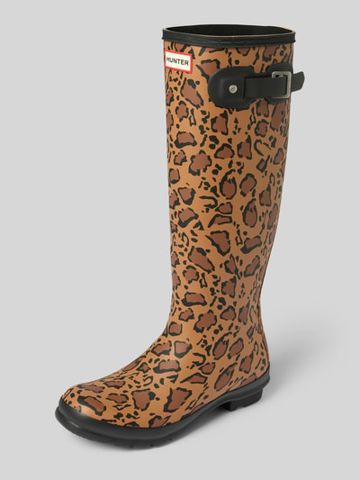 Hunter Gummistiefel mit Label-Detail Mittelbraun 1