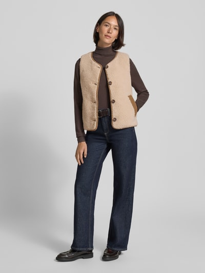 Barbour Regular fit outdoor-bodywarmer met teddybont, model 'LUCIANA' Beige - 1