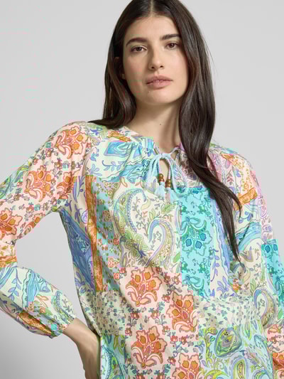 Emily Van den Bergh Bluzka o kroju regular fit z wiązanym dekoltem w serek Piaskowy 3