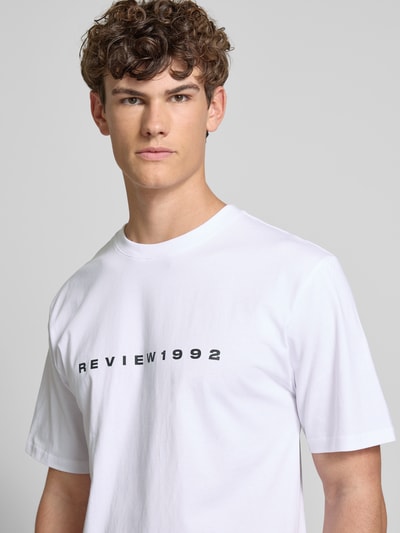 REVIEW T-Shirt mit Label-Print Weiss 3