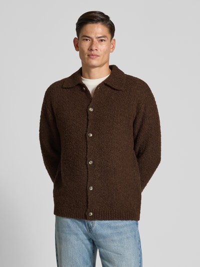 SELECTED HOMME Regular Fit Strickjacke aus Woll-Mix Modell 'LOYD' Dunkelbraun 4