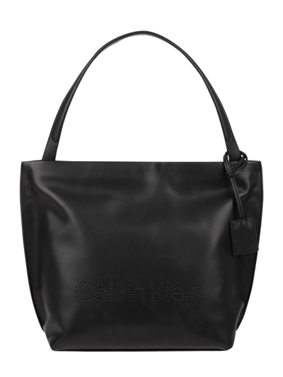 CK Calvin Klein Torba shopper z materiału skóropodobnego Czarny 2