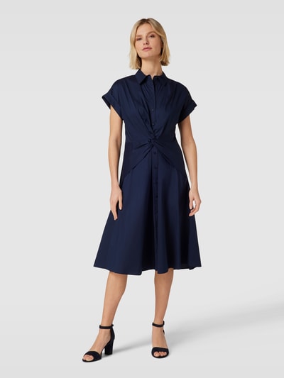 Lauren Ralph Lauren Hemdblusenkleid mit Drapierung Modell 'CIAN' Marine 1