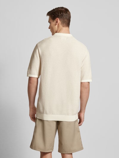 Jack & Jones Regular fit poloshirt met structuurmotief, model 'MYKONOS' Beige - 5