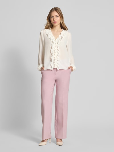 Marc Cain Regular fit blouse met ruches Offwhite - 1