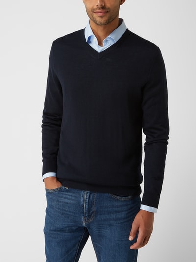 Christian Berg Men Pullover van wolmix  Marineblauw - 4