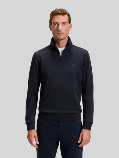 BOSS Orange Regular Fit Troyer aus reiner Baumwolle Modell 'Zetrust' Dunkelblau 4