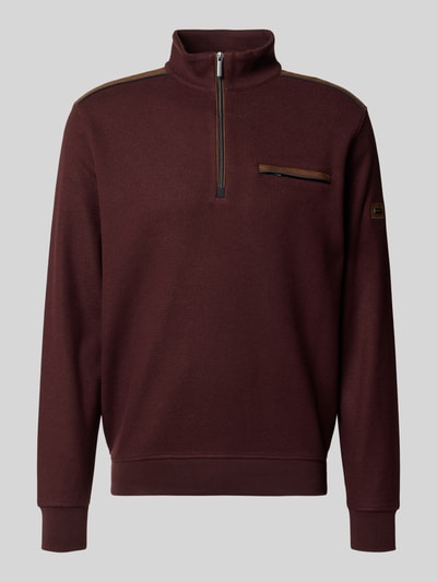 bugatti Sweatshirt mit Label-Detail Bordeaux 2