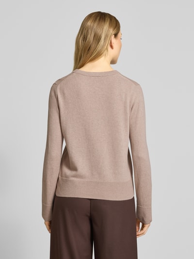 Tom Tailor Regular fit gebreide pullover van een mix van katoen en kasjmier
 Taupe gemêleerd - 5