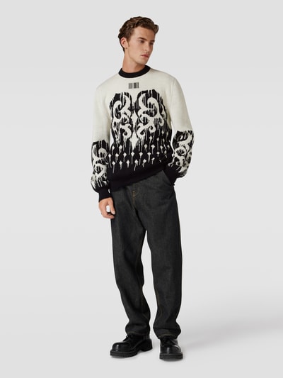 VTMNTS Strickpullover mit Allover-Muster Schwarz 1