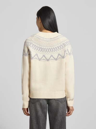 Fynch-Hatton Regular fit pullover van zuivere wol in gebreide look Offwhite - 5