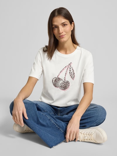 Marc Cain T-shirt z nadrukiem z motywem Biały 3