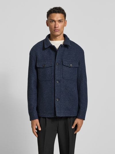 SELECTED HOMME Regular fit jack met wol, model 'MITCH' Marineblauw gemêleerd - 4