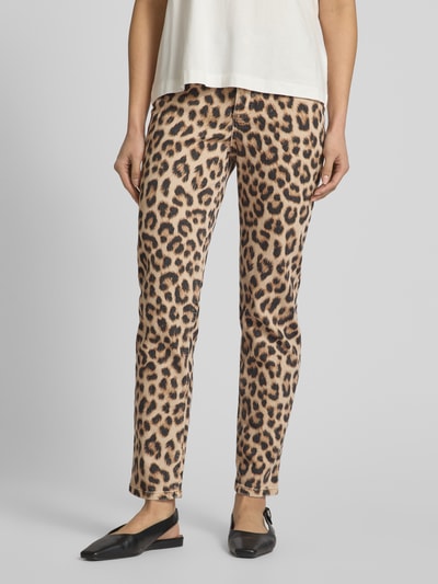 Oui Relaxed Fit Hose mit verkürztem Schnitt Camel 4