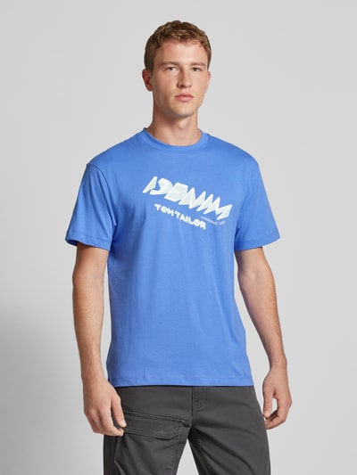 Tom Tailor Denim Relaxed Fit T-Shirt mit Label-Print Blau 4