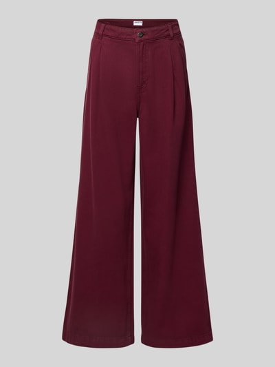 Jake*s Casual Wide Leg Hose mit Eingrifftaschen Aubergine 2