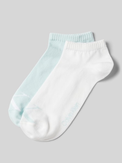 Calvin Klein Jeans Sneakersocken mit Label-Print im 2er-Pack Hellblau 1