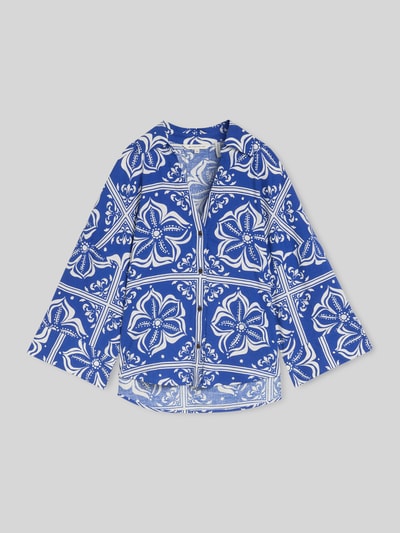 Tom Tailor Oversize Bluse aus Leinen-Viskose-Mix Royal 2