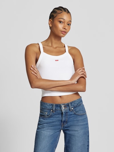 Levi's® Top z efektem prążkowania Biały 4