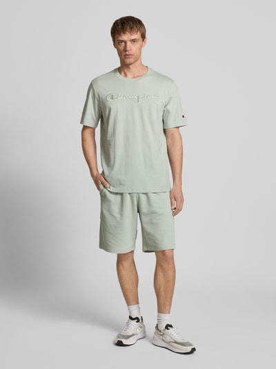 CHAMPION T-Shirt mit Label-Stitching Modell 'ICONS' Mint 1