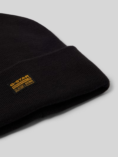 G-Star Raw Czapka beanie z naszywką z logo model ‘Effo’ Czarny 2