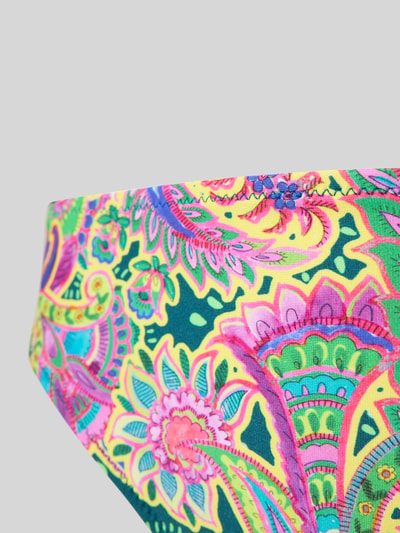 Produktfoto, Slim Fit Bikini-Hose mit Allover-Paisley-Print Modell 'Lise' von Marie Jo aus Elastischer-Material-Mix, bunte Paisley-Muster